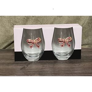 Rachel Zoe new bow bows rhinestone stemless wine glasses viral tiktok htf